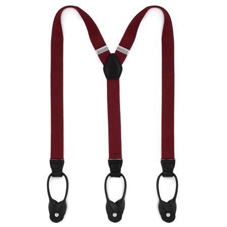 Slanke Bordeauxfarvede Seler m. Stropper til Knapper til mænd - Seler m. Stropper til knapper
