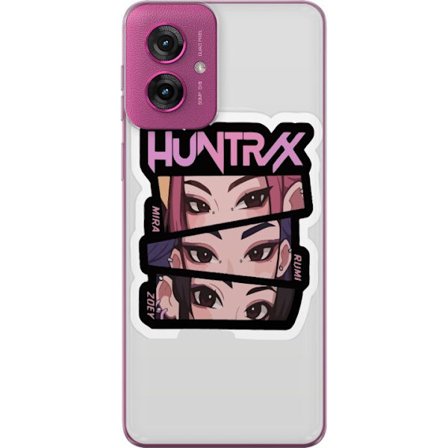 Yhteensopiva Puhelinkuori Motorola Moto G55 K-pop-inspiroitunut futuristinen tyttöryhmä neonvaloissa ja kosminen sci-fi-kohtaus