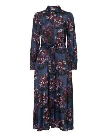 Kaninna Shirt Dress Knælang Kjole Blå Kaffe