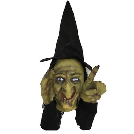 Scary Peeper Tapping Window Voyeur Witch Haunted House Show Props Til Halloween