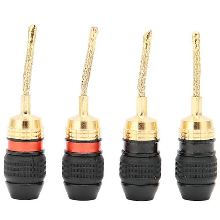 Preffair 4 st Guldpläterad Mässing Banankontakt BA1465 för HiFi-högtalare