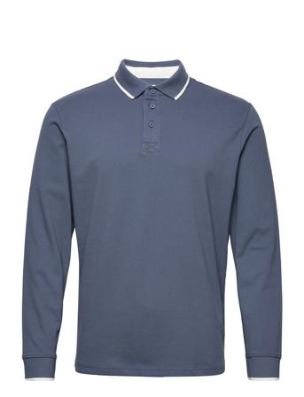 Longsleeve Polos Long-sleeved Blå Tom Tailor