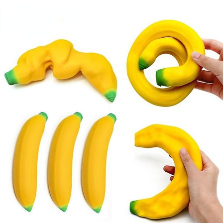 Stretchig Banan Sensorisk Leksak Kläm Squishy Stress Relief Leksak (FMY)