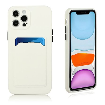 iPhone 12 Pro Max skal med korthållare - Vit