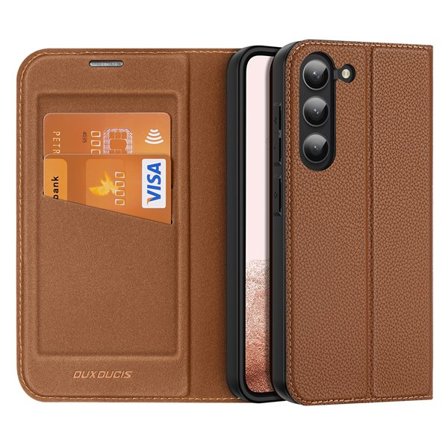 Dux Ducis Skin X2-etui Samsung Galaxy S23+ flip-etui lommebokstativ brun