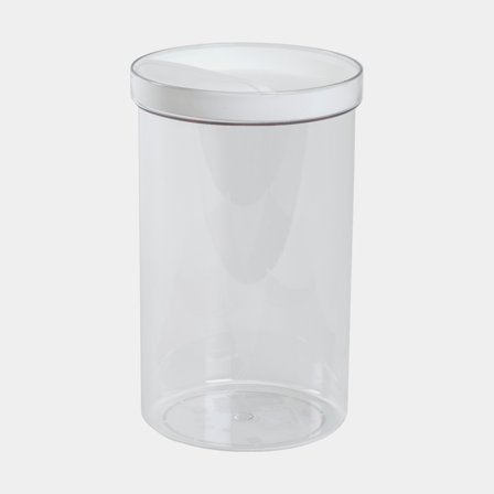 Kaffedåse Nordiska Plast, glasklar/hvid, 1.9 liter