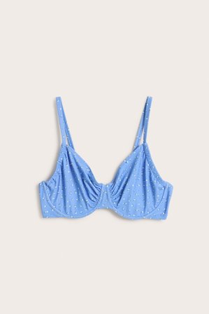 Kappahl | Kuviollinen kaarituellinen bikiniyläosa Sininen 95C | Sininen