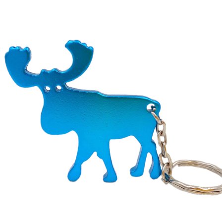 Nøglering - Flaskeåbner - Elg - Turkis