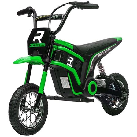 Rootz Kids elektrisk motorcykel - Ride-On Bike til børn - 24V motor - Integreret musik og lys - Stødabsorberende hjul - Grøn - 119 cm x 64 cm x 76,5 c