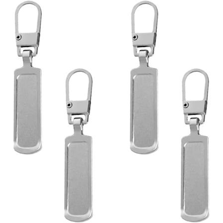 Reservdragkedja, 4-pack Metalldragkedja, Avtagbar Metalldragkedja, Dragkedjeersättning, för Väska, Kläder, Jeans, Resväska, Bagage Silver