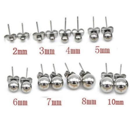 Kula örhängen i kirurgiskt stål. Finns olika storlekar att välja