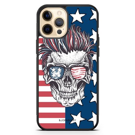 Bjornberry Hårdskal iPhone 12 Pro Max - USA Dödskalle