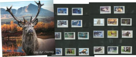 Norge - Dagligmærker Vilde Dyr - Mappe med dagligserien