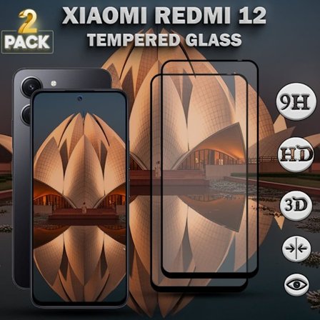 2-Pack XIAOMI REDMI 12 Näytönsuoja - Karkaistu Lasi 9H - Super laatu 3D