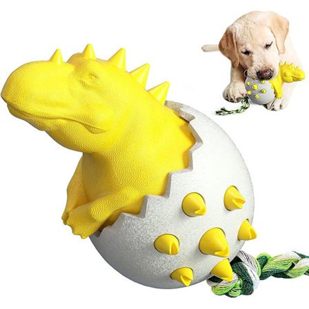 Hunde tyggelegetøj, hund tygge dinosaur æg interaktivt legetøj holdbart gummi til hundetand rengøring