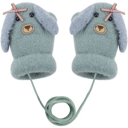 Baby Toddlers Varm Luffer Magiske Stretch Luffer Handsker på Snøre Drenge Piger Strikkede Handsker Fortykke Fleece Foring Nyfødte Luffer Fuld Finger 