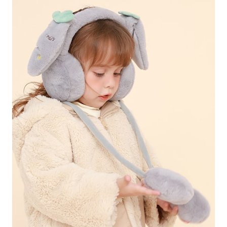 Vinterbørneørevarmere varme vindafvisende plys søde ørevarmere