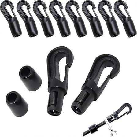 Laadukas Köysikoukku Muovinen Köysikarabiini Pyörivät Liipaisinklipsit 10 kpl Kumiköysikiristimet Kiristyskoukku Tarvikkeet Koukku Benji-köysikoukku