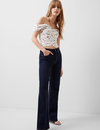 French Connection Floriana Hallie Crinkle Top - White - XL
