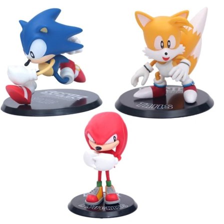 3 stk. Sonic the Hedgehog Sonic Supersonic Dukkefigur