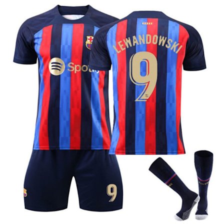 Barcelona Home Barn/vuxen fotbollströja nr 9 Lewandowski kids 16(90-100cm)