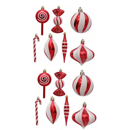 14 Stk Juletræ dekoration Rekvisitter Julebold vedhæng