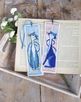 Stickpackung Lesezeichen Katzen 2-er Pack