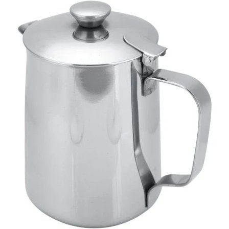 Rustfritt stål mjölkkanna kanna med lock för Latte(600ml)
