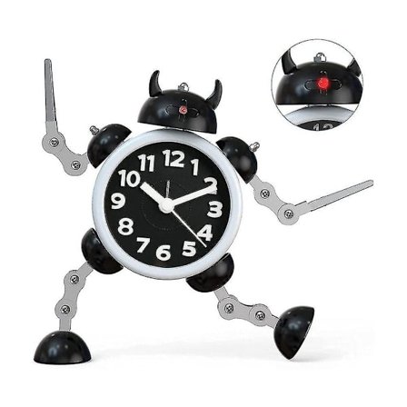 Stille robotvekkerklokke: Analog, ingen tikking og perfekt for barn