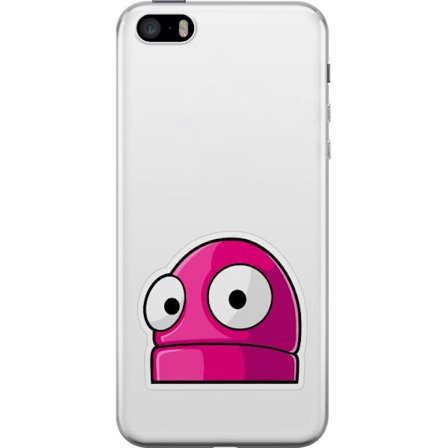 Kompatibel Mobilcover til Apple Apple iPhone SE (2016) Rosa tegneseriefigur med store øjne i legende og humoristisk stil