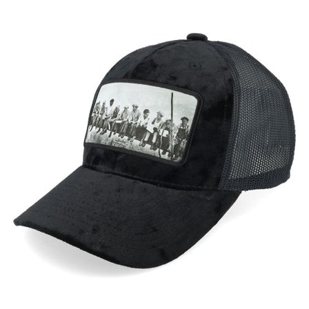 Public Domain - Svart trucker Keps - Kids Youth Lunch Atop A Skyscraper Velvet Black Trucker @ Hatstore