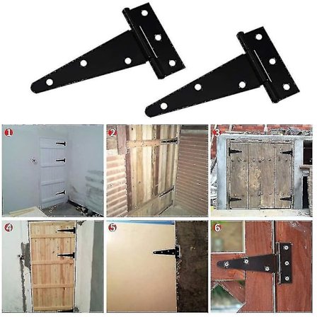 T-hængsel Trekant Hængsel Heavy Duty Galvaniseret Trekant T-hængsel 4 Tommer Sort Kan Bruges Til At Hængslet Skabslåger Haveporte Træ B