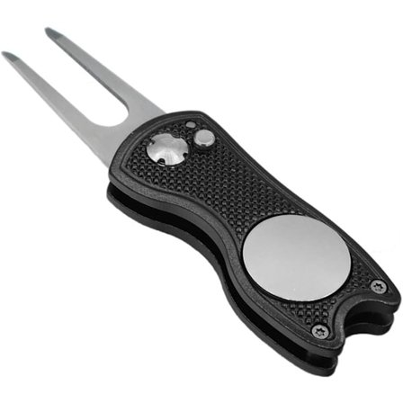 Golf Divot Reparationsværktøj med Pop-up Knap & Magnetisk Boldmarkør Pitch Mark, Letvægts, Bærbar, Mini Divot Reparationsværktøj