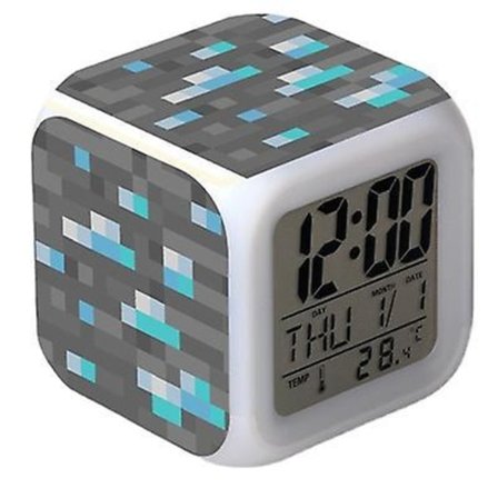 Minecraft Colorful Color Changing Quartet Alarm Clock Led Night Light Birthday Gift Gift#3