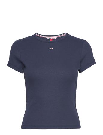 Tjw Bby Essential Rib Ss T-shirt Top Navy Tommy Jeans