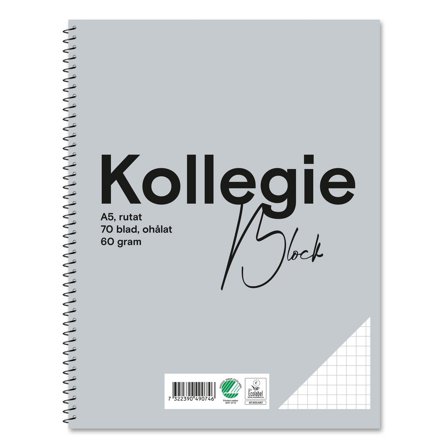Kollegieblock A5 60g 70 blad rutat ohålat - Lyreco - Kontorsmaterial - Block och anteckningsböcker - Kollegieblock