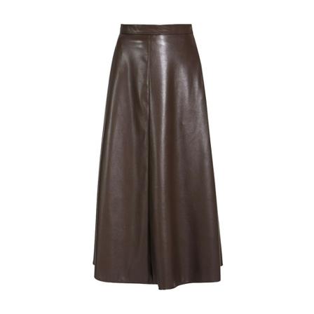 Max Mara Weekend, Coated Jersey Skirt Brązowy, Kobieta, Rozmiar: L
