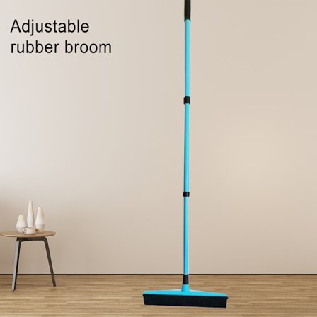 Rengöring Golvborste Husdjurshårborttagning Kvast Gummi Kvasthuvuden Teleskoperande Långt tresektionshandtag