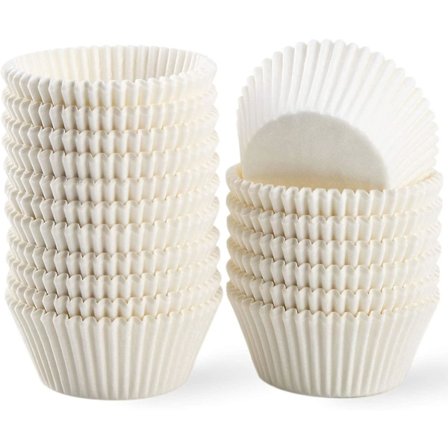 Standard Naturlige Cupcake Liners 500 stk., Ingen Lugt, Fødevarekvalitet & Fedtsikre Bagekopper Papir, Hvid