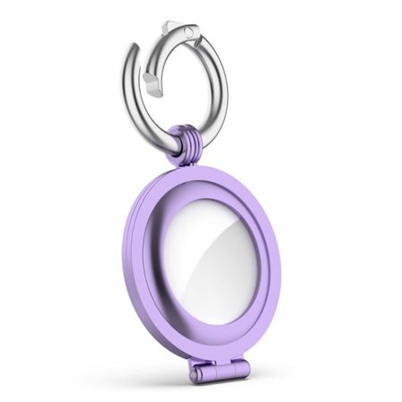 AirTags glänsande lock med nyckelring - Ljuslila