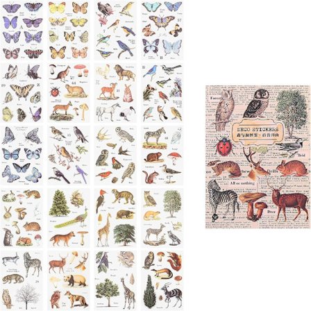 20 ark klistermærker Fugle Klistermærker Dyr Klistermærker