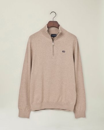 Lexington Sweater med lynlås, beige