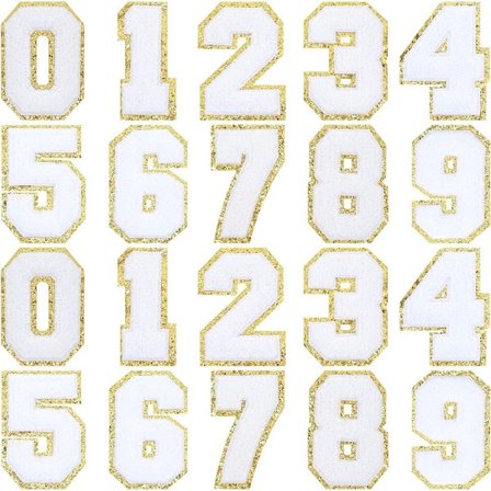 Stryg på tal Chenille Bogstaver Chenille Patches