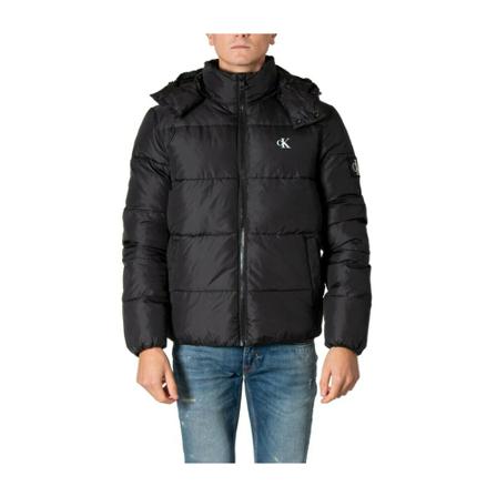 Calvin Klein Jeans, Jacket plain hood front pockets Zwart, Heren, Maat:M