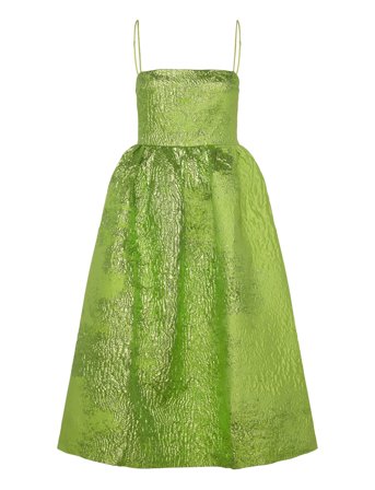 Voluminous Gathered Midi Dress, 226 Green STINE GOYA
