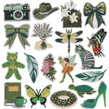 Boho Stryke-på-merker, Søte Vintage Broderi Applikasjonsmerke, Jentete Estetisk Sy-på Broderte Merker DIY Dekorative Varmepressemerker for Klær