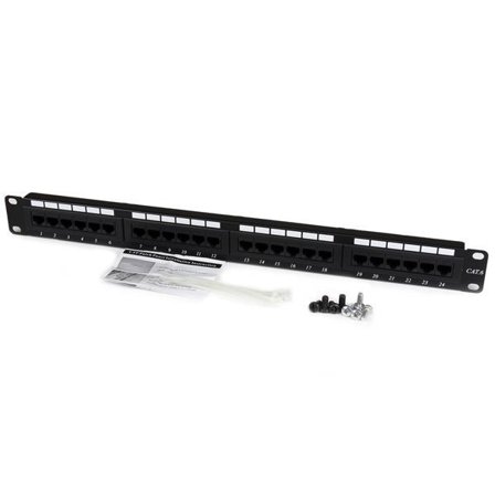 StarTech 24 Port 1U Rackmount Cat 6 110 Patch Panel - 24 port Network Patch Panel - RJ45 Ethernet 110 type Rack Mount Patch Panel 1U (C6PANEL24) -
