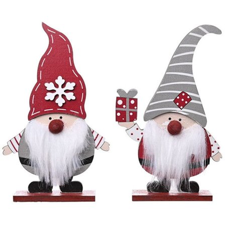 Ny juledekorasjon i trekasse, gammel skogdekorasjon, stående gammel borddekorasjon