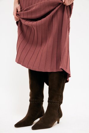 Premium Selection Boots i mocka med knytdetalj - Boots - Brun - EU 37