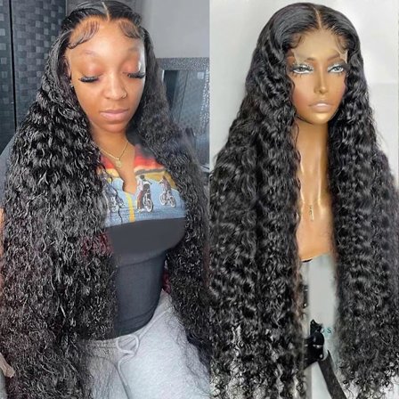 Peruukki, 13x6 Hd Deep Wave Lace Frontal Peruukki 20 tuumaa 360 Kihara Ihmishiuksista Tehty Peruukki Water Wave Lace Closure Peruukki 360 Peruukki 